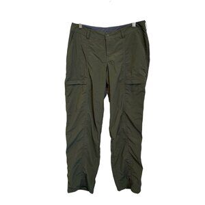 Exofficio Outdoor Hiking Pants Womens Roll Up Size 4  Green Nylon Cargo